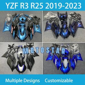 Pour YZFR3 2019-2020-2021-2022 2023 YZFR25 YAMAHA YZF R3 R25 19-23 100% Fit Injection Motorcycle Kit Abs Plastic Body Repair Street Sport Kitkit Cus29 GRATUIT