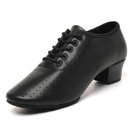 Foralod Dames Veters Zwart Jazz Professionele Latin Dans Hoge Ballroom Salsa Schoenen Gesloten teen Gesplitste zool Lage hakken Lesgeven Oefenen Prestatierollen Schoenen