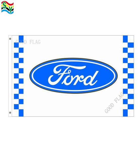 Bandera de banderas de Ford Tamaño 3x5FT 90150 cm con ojal de metal Bandera exterior 9513599