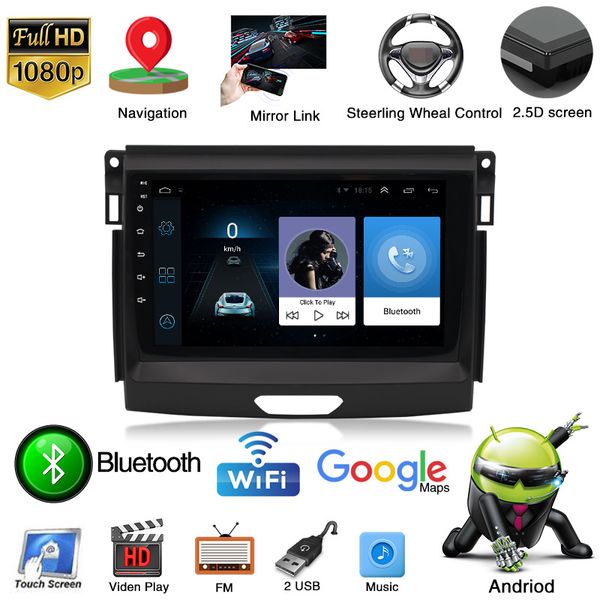Ford ranger 16-19 lecteur DVD de voiture Navigation Gps système de divertissement multimédia de voiture intelligente Android 2 + 32g