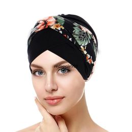 Front croisé Turban femmes intérieur Hijab chapeau musulman imprimé foulard bonnets Bonnet Cancer chimio casquette perte de cheveux enveloppement Turbante