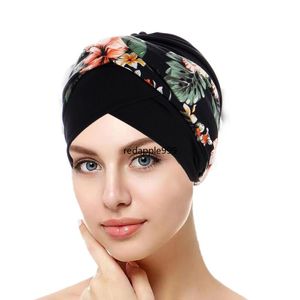 Voorhoofd Cross Tulband Vrouwen Innerlijke Hijab Hoed Moslim Print Hoofddoek Mutsen Motorkap Kanker Chemo Cap Haaruitval Wrap Turbante