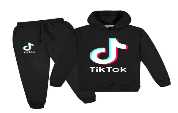 Comercio exterior ropa para niños039s modelos de explosión promoción Tik Tok niños y niñas sudadera con capucha viga pies pantalones suéter traje7674536