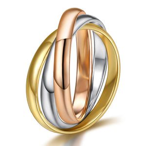 Buitenlandse handel Europese en Amerikaanse sieraden, mode-creativiteit, drie ringen, damesringen, roestvrijstalen ringen, handgemaakte sieraden, Mobius-ringen