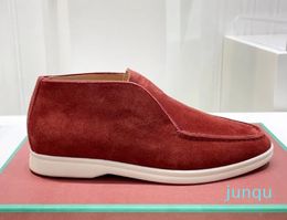 Außenhandel High-Top-Herren-Einzelschuhe LP-Slip-on-Freizeit-Slip-on-Schuhe für faule Leute mit weichen Sohlen, große, nackte Frühlingslederstiefel für Damen