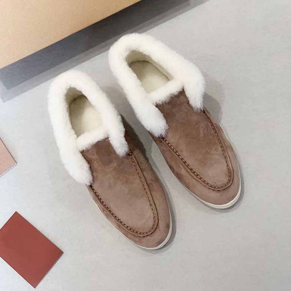 Foreign Trade LP2023 Botas de Nieve de Lana Nueva de Invierno Botas Cortas de Cuero Genuino para Hombres y Mujeres con Zapatos de Felpa y algodón Engrosado Estilo de Pareja