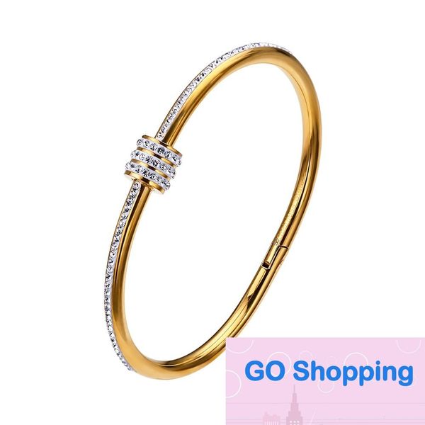 Bracelet à clous en diamant de boue de commerce extérieur Bracelet de petite taille en or 18 carats plaqué or 18 carats avec diamants