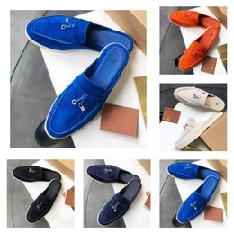 Pantoufles pianes d'origine Baotou Baotou Malf Slippers For Women Lp New British Great Leather Lazy Ourwear Sandales à semelles molles Sandales