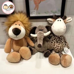 Forêt Frères Poupée Lion Tigre Éléphant Girafe Chien En Peluche Jouet Enfants Poupée Cadeau D'anniversaire Animal De La Jungle