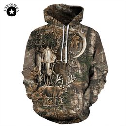 Forest Herten 3D Hoodies Mannen Dames Heup Hop Sweatshirts Winter Herfst Hoody Pullover Trainingspakken Casual Crewneck Hooded Streetwear