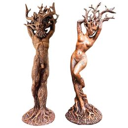 Diosa del bosque Estatua Dios del árbol Estatuilla de resina Escultura de jardín Adornos artesanales para el hogar Recolección s 220817