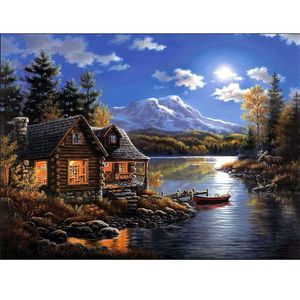 Forest Hut DIY Full Square Diamond Embroidery Painting 5D Diamond Mosaic Diamond Painting Cross Stitch Home Decoration