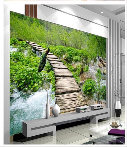 Forêt ruisseau sentier paysage 3d TV fond mural 3d papier peint beau paysage fonds d'écran 2301228