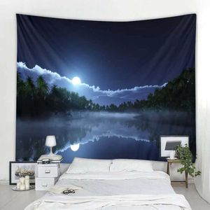 Tapisses forestières Paysage Princement Big Tapestry Waterfall Wascall Mur suspendu Place Picnic Tapon de couchage Mat de couchage Décoration de chambre décoration R0411