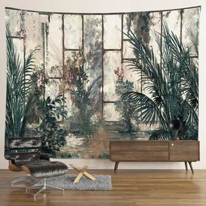 Forêt Arbre Plante Tapisserie Vintage Plante Tropicale Thème Tenture Murale Décor De Chambre Esthétique Tapisserie Maison Dortoir Chambre Décoration 240304