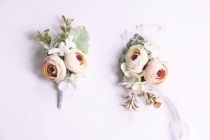 Bos Bruiloft Benodigdheden Bruidegom Bruids Bruidsmeisje Pols Corsage Boutonnières Romantische Boho Bruiloft Evenementen Bloemen7424567