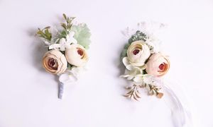 Fournitures de mariage en forêt, boutonnières de Corsage de poignet de demoiselle d'honneur de marié, romantique Boho, événements de mariage, fleurs 5435114