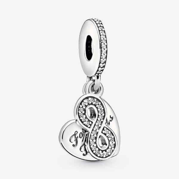 Forever Friends Heart Dangle Charm Pandoras 925 Sterling Silver Luxury Charm Set Bracelet Making Charms Designer Collier Pendentif Boîte d'origine Expédition rapide