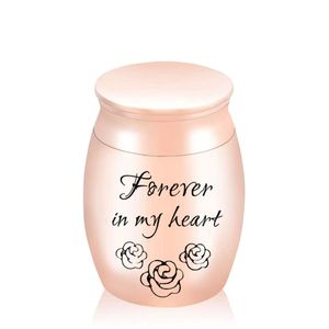 Drie rozenbloemen graveren hanger metaal crematie as urn familie aandenken - voor altijd in mijn hart 30x40mm
