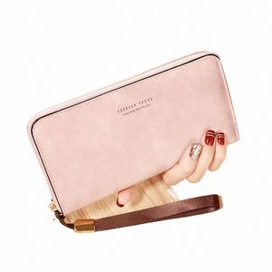 Forever Young Wallet Women LG PU Standaard portefeuilles Nieuwe Retro Vrouw Smooth Zipper Purse Lady Pols Bag Card Pockets 50SD#