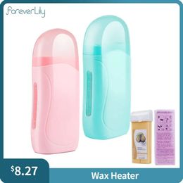 Foreverlily 3in1 Pink Roll on dépilatory wax chauffage face corps Épilation de poils épilatrice Machine de chauffage de cire avec des bandes d'épilation papier 231227