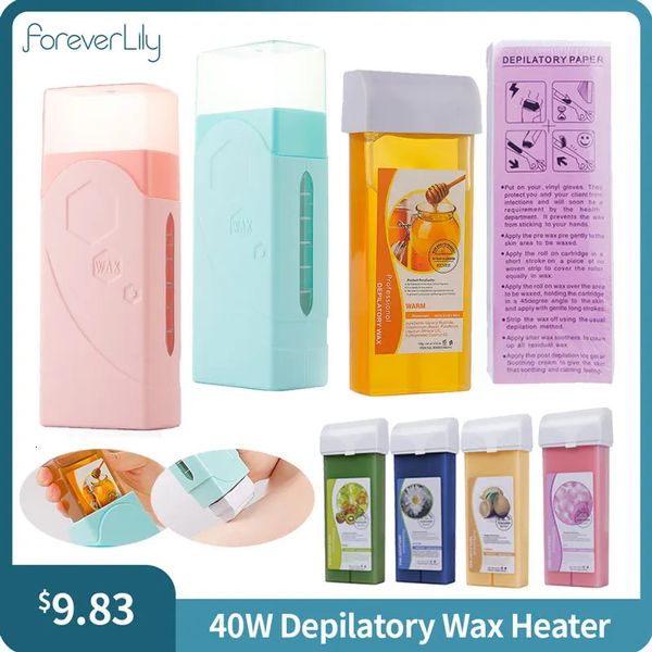 Foreverlily Depilatory Wax Machine Rouleau sur la cartouche de cire Épilation de cheveux Dispositif de chauffage à la maison Épilatateur de cire de cire 231227