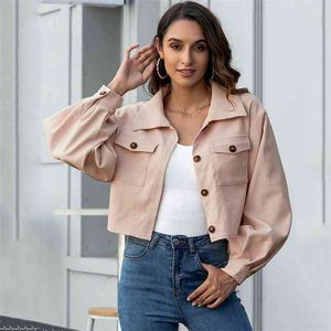 Foridol décontracté crop veste manteau femmes automne streetear fit veste manteau rose tenue courte hauts femme 210415