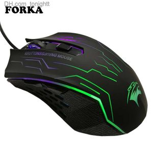 FORKA Silent Click USB Wired Gaming Mouse 6 botones 3200DPI Mute Optical Computer Mouse Gamer Ratones para PC Laptop Notebook Game Q230825