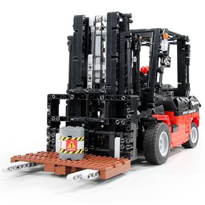 Heftruck Stacker Building Blok Model, DIY Elektrische afstandsbediening Toy, High Simulation, Voor Kid 'Verjaardag' Party Christmas Gift, Verzamelen