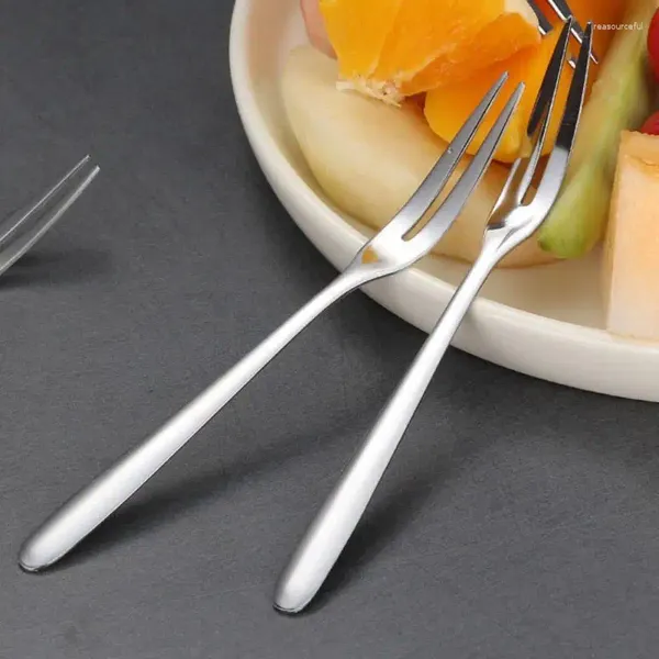 Tenedores 1-5 unids Creativo Tenedor de fruta de acero inoxidable Reutilizable para comer Piezas de sandía Artículos de cocina para el hogar de Apple