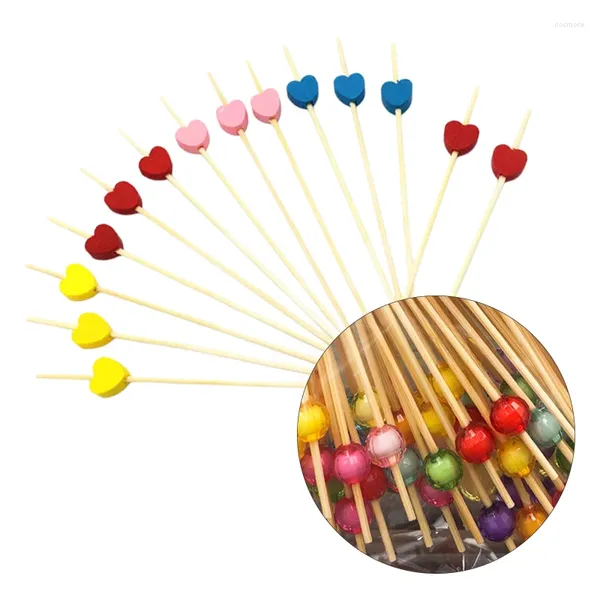 Fourks 1 sac Bambou jetable Bambou Picks Buffet Cupcake Fruit Fork Party Cake Dessert Salade Sticks Vegetable Sticks Tocar