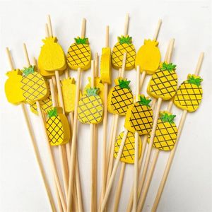 Fourks 100pcs / Set Flamingo Picks Hawaii Party Cupcake Fruit Gâteau Cocktail Bar Cocktail Bar Mariage d'anniversaire d'été