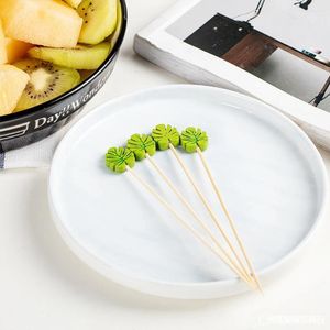 Fourchettes 100pcs ensemble de brochettes en bambou robustes et durables pour les pics à cocktails aux fruits, large application
