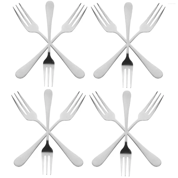 Tenedores 12 PCS Mini Tenedor De Fruta Cuchillo De Pastel Y Ensalada Degustación De Aperitivo De Acero Inoxidable