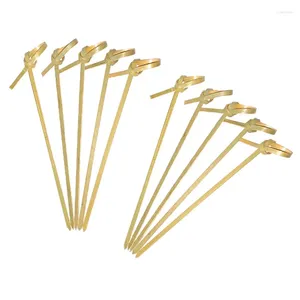 Vorken 1200 stuks bamboe cocktailprikkers tandenstokers spiesjes voor hapjes 4 inch
