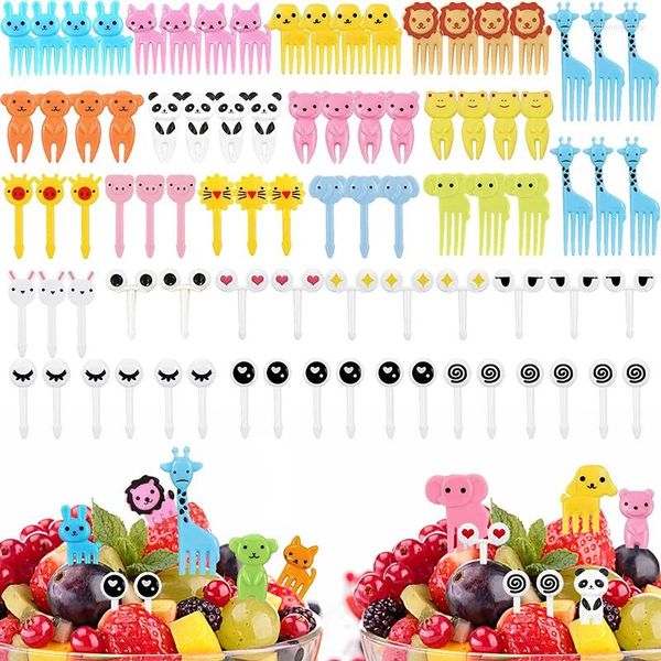 Fourks 120pcs Chicks animaux pour enfants enfants mignon caricatures fruites minipènes de dents dentaires