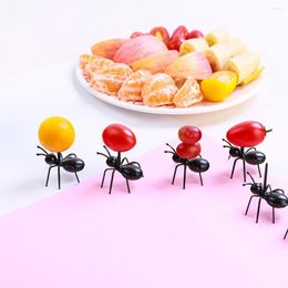 Fourchettes 12pcs fourmi fruits fourchette ABS cure-dents bento bâton fête gâteau collation pour la maison bricolage table décor cuisine enfant déjeuner accessoires