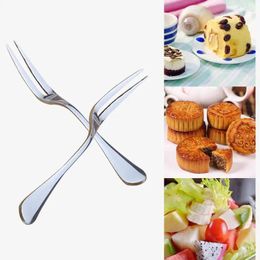 Fourchettes 1pc fourchette à fruits en acier inoxydable gâteau à deux dents occidental petits outils ménagers multifonctionnels accessoires de cuisine