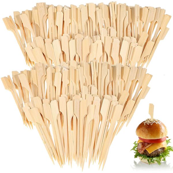 Fourchettes 400 pcs brochettes de bambou en bois cocktail cure-dents paddle pics nourriture apéritif bois 230302