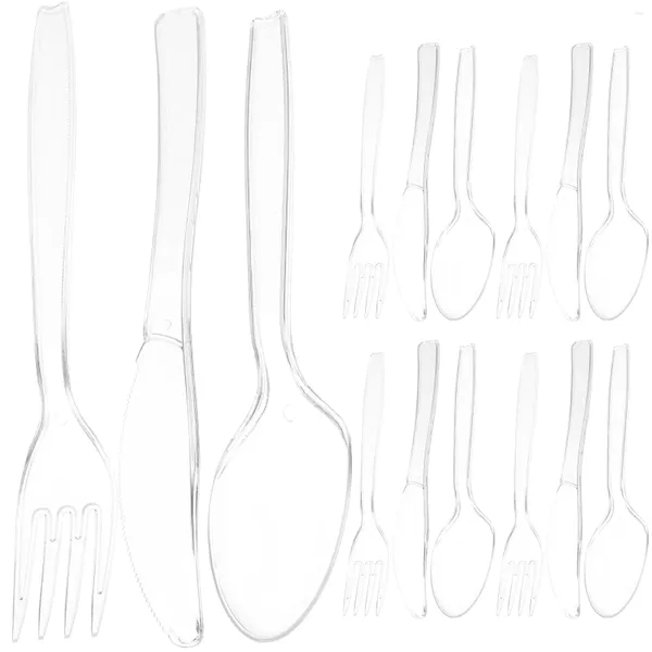 Tenedores 50 Set Cuchillo desechable Tenedor Cuchara Cortadores de fiesta Kit de cucharas Cubiertos de plástico Servidor de un solo tiempo Utensilios para servir