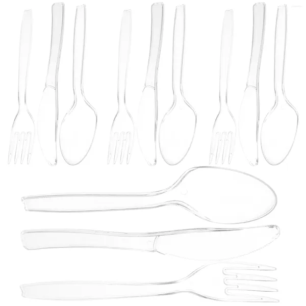 Forks 50 Set Mini Scoops Couteau jetable Spoon Fork Single Time Server Party Cutlery Kit Dingel Decorative