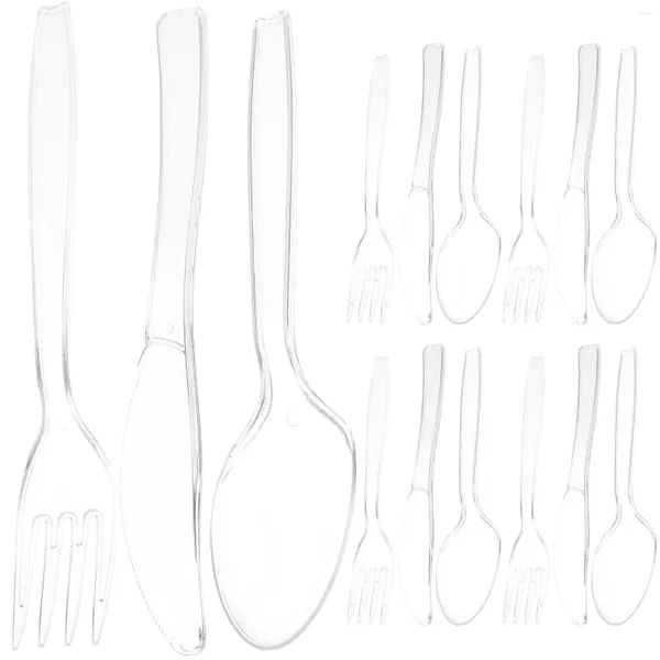 Fourchettes 50 Set Serveur Couteau jetable Fourchette Cuillère Mini Service Kit de fête en plastique