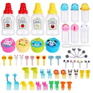 Forks 55pc of sauce bottle accessories for children s bento boxes including food paddles mini ketchup squeeze bottles back to school 230921