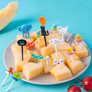 Fourchettes 6/8/10 pièces/ensemble animaux de dessin animé enfants fruits Bento décoration vaisselle mignon Mini cure-dents pour enfants