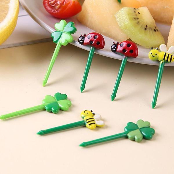 Tenedores, 8/12 Uds., palillos de frutas para niños, palillos de aguja, palillos de dientes, Mini pastel creativo, postre, fiambrera, decoración, accesorios Bento