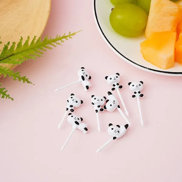 Fourks 8 PCS / Set Mini Cartoon Fruit Fruit Créative Kids Cake Dessert Plastique Signe Décoration de fête Décoration Sticks Picks