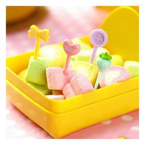 Fourchettes 8 pièces couleur bonbon pics à fruits enfants Bento décor cure-dents barre