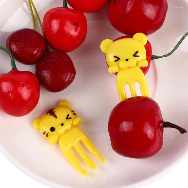 Fourchettes 8pcs Bento Vaisselle Vaisselle Mignonne Mini Enfant Enfants Fruits Cure-dents Enfants Picks Animal de Bande Dessinée