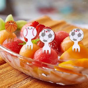Forks Animal Fruit Vork Grade Plastic Mini Cartoon Kids Lunch Bento Accessoires Party Tandenpick Decoratie Cake Z6M1