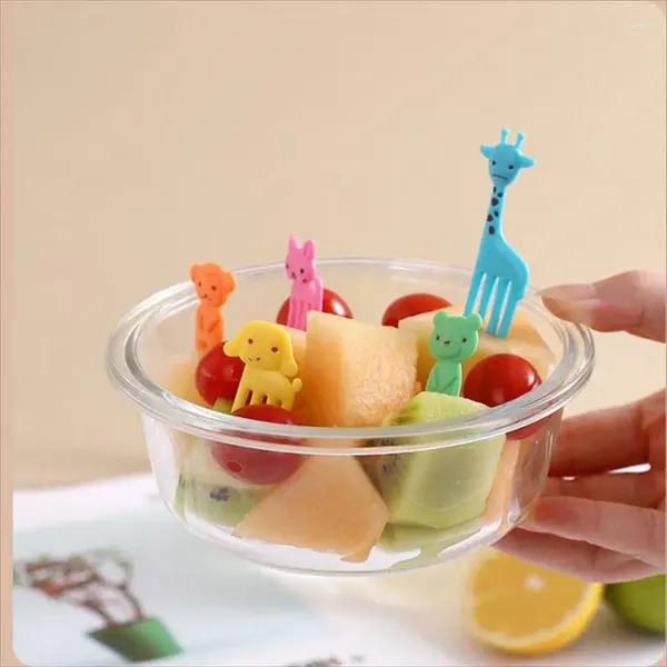 Fourchettes à fruits en plastique de qualité animale, Mini dessin animé pour enfants, gâteau, cure-dents, Bento, déjeuner, Dessert, accessoires de décoration de fête